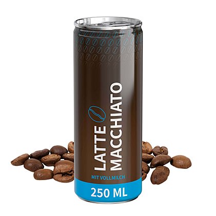 Latte-Macchiato in 250ml Aludose - als Mitarbeiter- und Kundengeschenk
