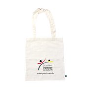 Werbe-Baumwolltasche Fairtrade natur, mit langen Griffen