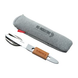 Hochwertiges Werbe-Besteckset in individualisiertem Neoprenetui