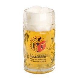 Werbe-Bierkrug Isar 1 Liter mit Logo bedruckt