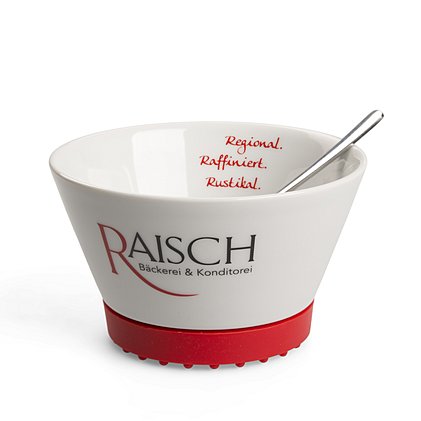 Werbe-Softpad-Bowl Form 354 mit 2c Druck außen und Transferdruck innen