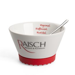 Werbe-Softpad-Bowl Form 354 mit 2c Druck außen und Transferdruck innen