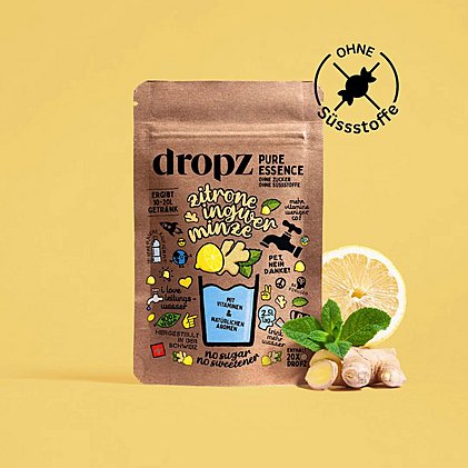 Werbe-dropz, 20 Stück / 10-20L - Zitrone Ingwer Minze - Pure Essence
