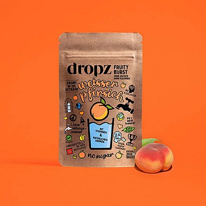 Werbe-dropz, 20 Stück / 10-20L - Weisser Pfirsich - Fruity Burst