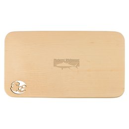 Werbe-Brotzeitbrett aus Erlenholz mit Lasergravur