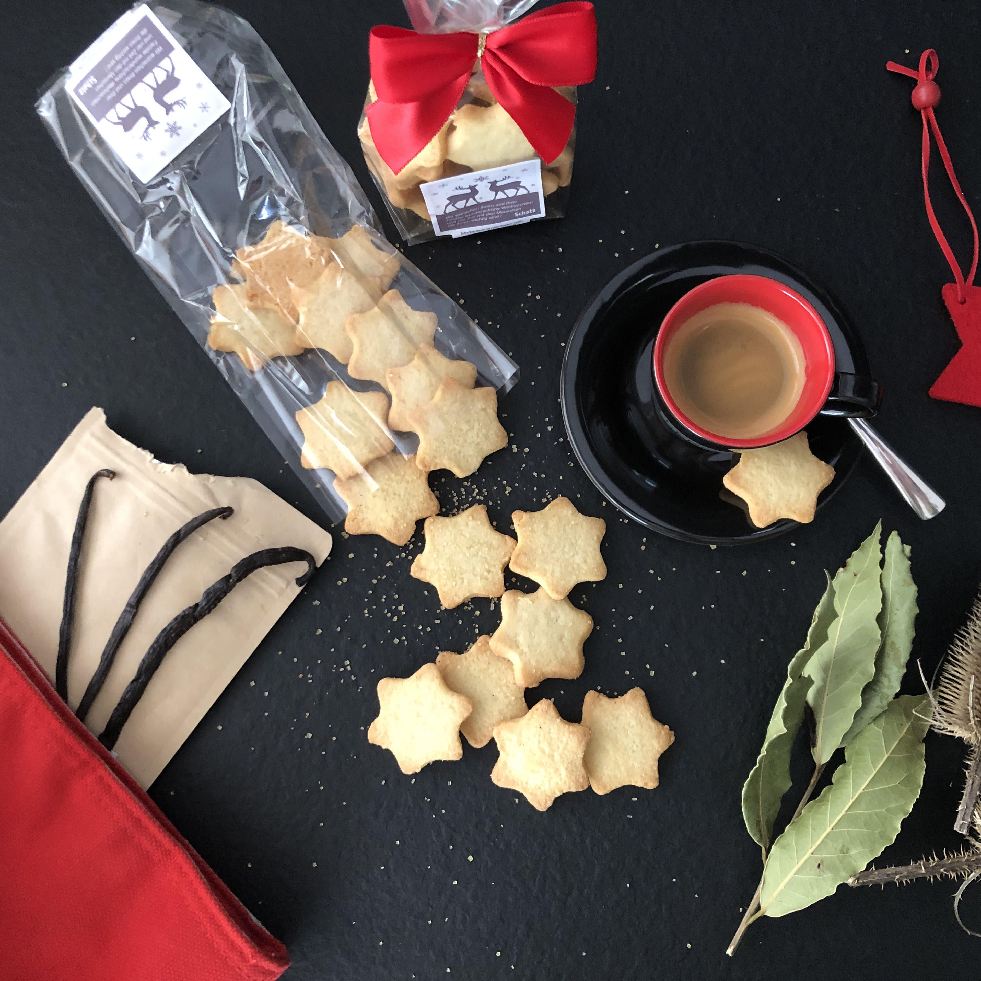 Werbe-Butterkekssterne, mit hochwertiger Bourbon-Vanille 