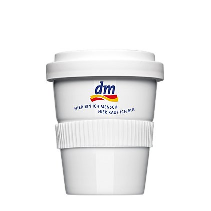 Werbe-Coffee-to-Go-Becher mit 3-farbigem Teildekor