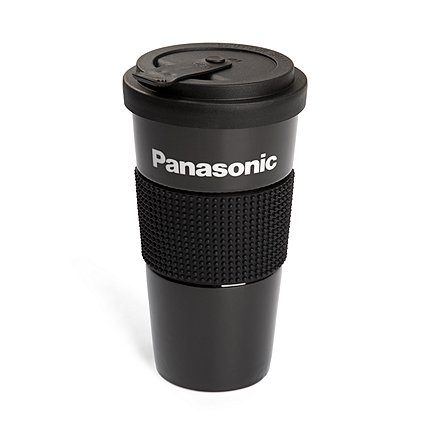 Porzellanbecher Form 348 mit 1c Logodruck und schwarzer Banderole