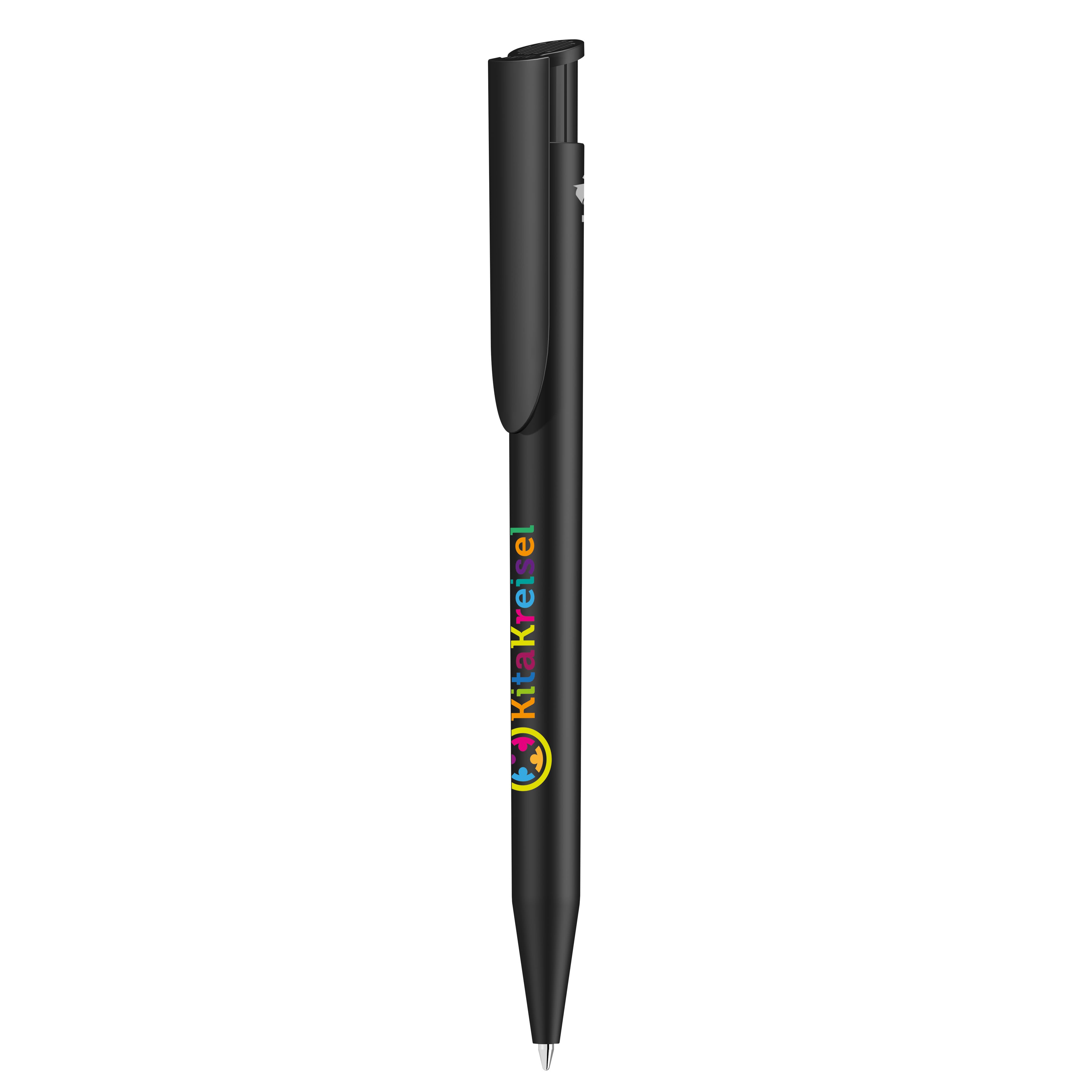 Werbe-Druckkugelschreiber Happy Recy mit Logo bedruckt