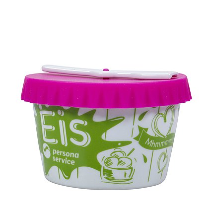 Eisbecher Jogi veredelt mit 1-farbigem Volldekor Transferdruck