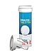 Elektrolyte-Brausetabletten als Werbegeschenk in Kunststoffdöschen mit Deckel und Body Label in blau
