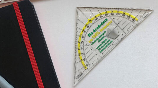Bio Werbe-Geodreieck, bedruckt Bio Werbe-Geodreieck, bedruckt