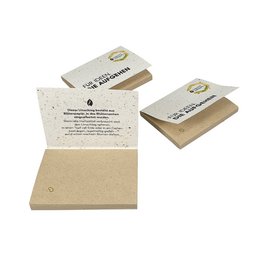 Werbe-Haftnotizen aus Graspapier mit Samenumschlag