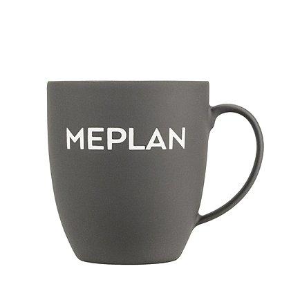 Kaffeetasse 420ml Form 329 mit Hydroglasur nach Pantone, Velvety-Softtouch-Beschichtung und Logogravur außen