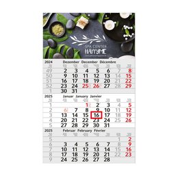 Werbe-Kalender mit rotem Datumschieber, Made in Germany