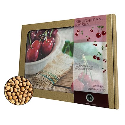 Kirschkernkissen inkl 4c Druck 26 x 19 cm und Kartonverpackung