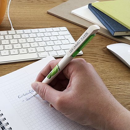 Werbe-Kugelschreiber BIO-FRESH - Qualitätsmine Jogger Soft in blau