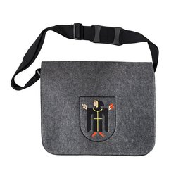 Umhängetasche mit Logo aus Filz in anthrazit oder marine
