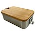 Werbe-Lunchbox Edelstahl mit Buchenholzdeckel