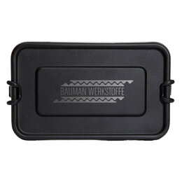 Werbe-Lunchbox black aus Edelstahl 1,35l mit Silikondichtung