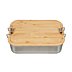 Werbe-Lunchbox Edelstahl mit Bambusdeckel und Clip