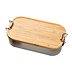 Werbe-Lunchbox L aus Weißblech mit Bambusdeckel