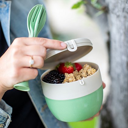 Werbe-Lunchbox-Set Bentobox Größe M befüllt