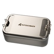 Werbe-Lunchbox Weißblech mit Logo Lasergravur