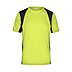 Werbe-Laufshirt für Herren, kontrastfarbige Mesh-Einsätze, Fluo-Yellow/Black