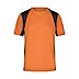 Werbe-Laufshirt für Herren, kontrastfarbige Mesh-Einsätze, Orange/Black