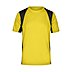 Werbe-Laufshirt für Herren, kontrastfarbige Mesh-Einsätze und Logo, Yellow/Black