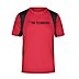 Werbe-Laufshirt für Herren, kontrastfarbige Mesh-Einsätze und Logo, Red/Black