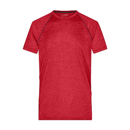 Werbe-Sportshirt für Herren in Red-Melange / Titan