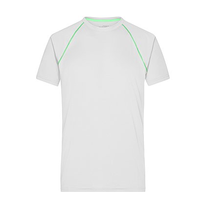 Werbe-Sportshirt für Herren in White / Bright-Green