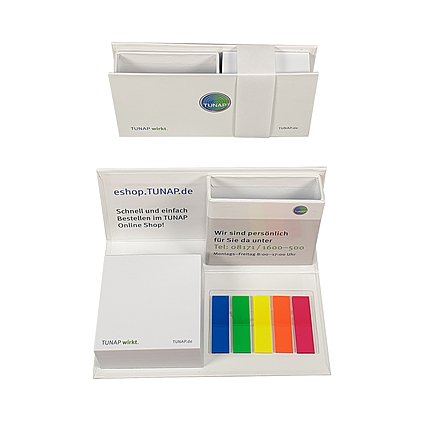 Werbe-Notizbox vollflächig bedruckbar, Made in Germany