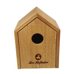 Werbe-Nistkasten aus Eiche mit individuellem Logo