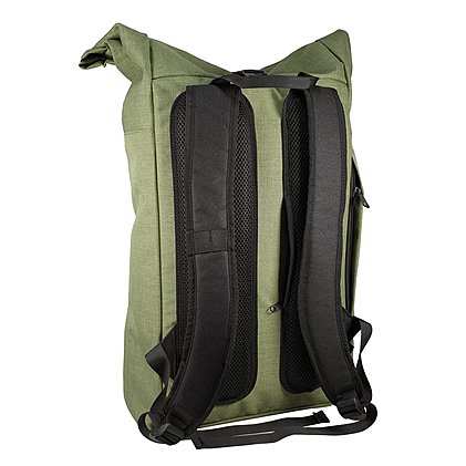 Werbe-Notebook-Rollrucksack Europe in grün meliert, Rückansicht