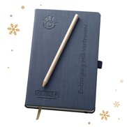 Werbe-Notizbuch IVORY, Gardena in blau mit Bleistift mit Logo