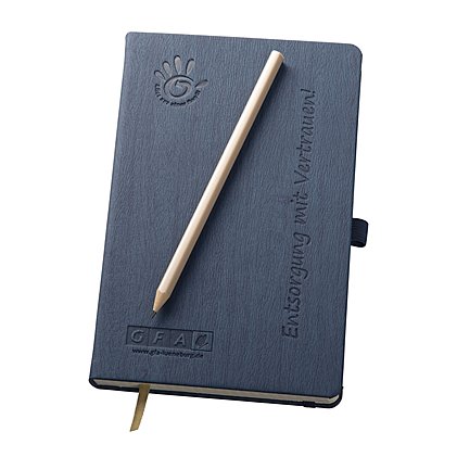 Werbe-Notizbuch IVORY, Gardena mit Logo Prägung