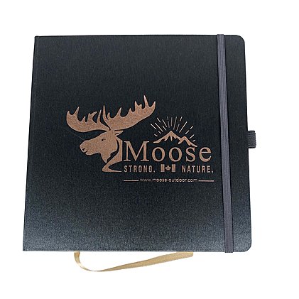 Werbe-Notizbuch im Square-Format mit dezent glänzendem Einband "Vega"