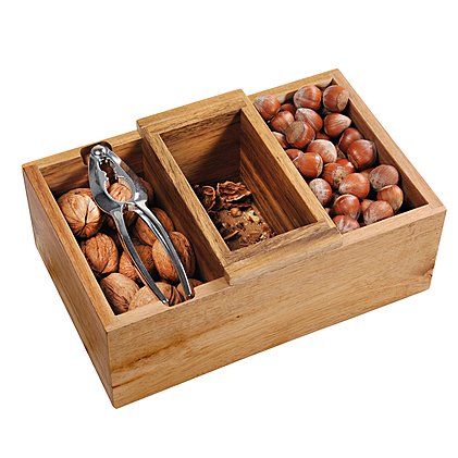 Nussschale mit herausnehmbaren Fach und Nussknacker