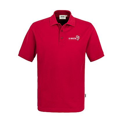 Herren Werbe-Poloshirt in rot, mit individuellem Logo