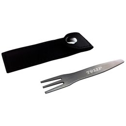 Werbe-Pommesgabel aus Edelstahl mit Etui und Logo-Lasergravur