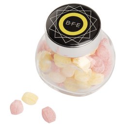 Mini Werbe-Glas im Retro-Stil, befüllt und mit Logo bedruckt