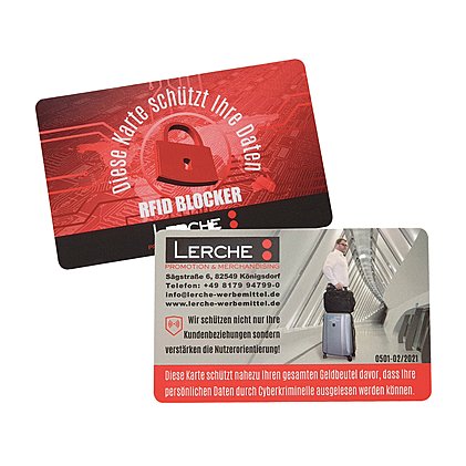 Werbe-RFID Blocker Karte im Digitaldruck bedruckt