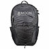 Schwarzer Deuter Daypack 25 L mit weißem Logodruck von MOON Language Collee,g Frontfach und Elastikkordel.