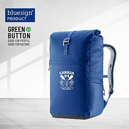 Bluesign® zertifizierter Werbe-Rucksack 26 Liter Fassungsvermögen mit hochwertigem Logo-Stick/Druck (Werbefläche 80 x 40 mm) – ein praktisches und stilvolles Werbegeschenk