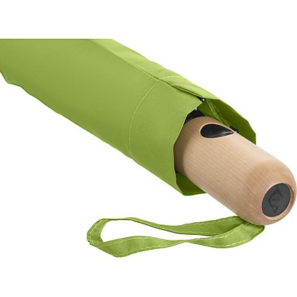 Werbe-Taschenschirm Ökobrella in limette, geschlossen