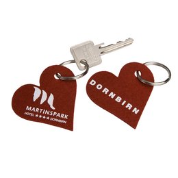 Formgestanzter Werbe-Schlüsselanhänger in Herzform