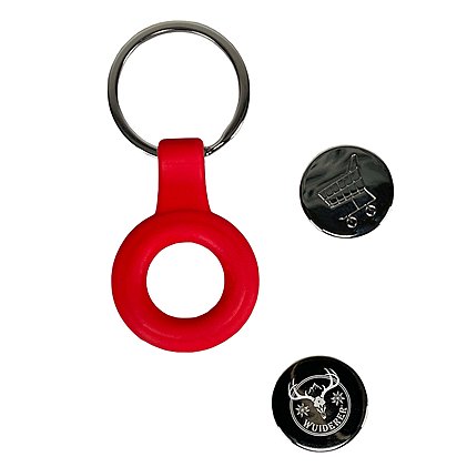 Werbe-Schlüsselanhänger Portola mit Einkaufswagen-Chip